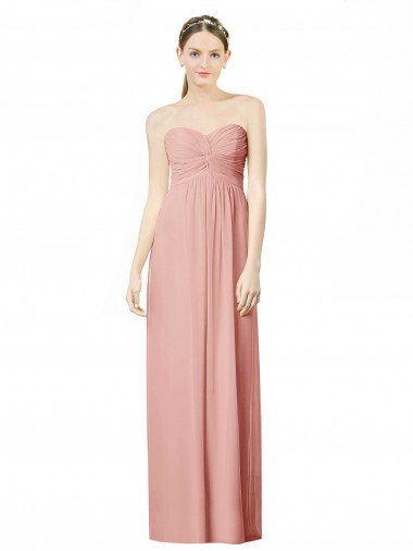 Großhandel A-Linien Chiffon Lange Brautjungfernkleider
