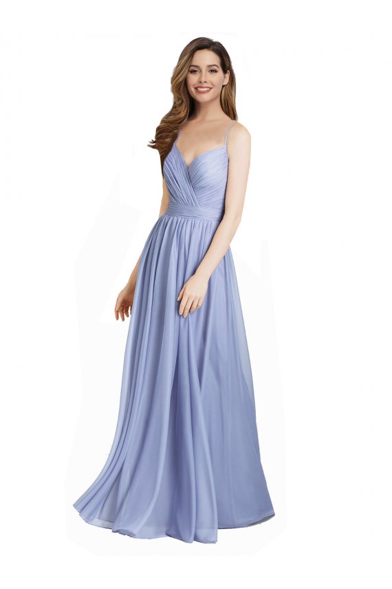 Großhandel A-Linien Chiffon Spitze Lange Brautjungfernkleider