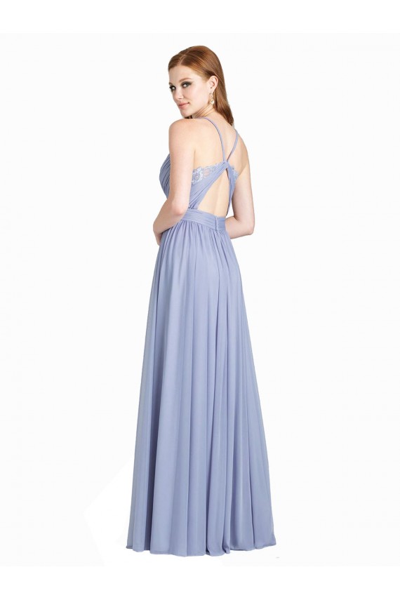 Großhandel A-Linien Chiffon Spitze Lange Brautjungfernkleider