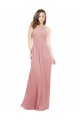 Großhandel A-Linien Neckholder Chiffon Lange Brautjungfernkleider