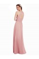 Großhandel A-Linien Neckholder Chiffon Lange Brautjungfernkleider