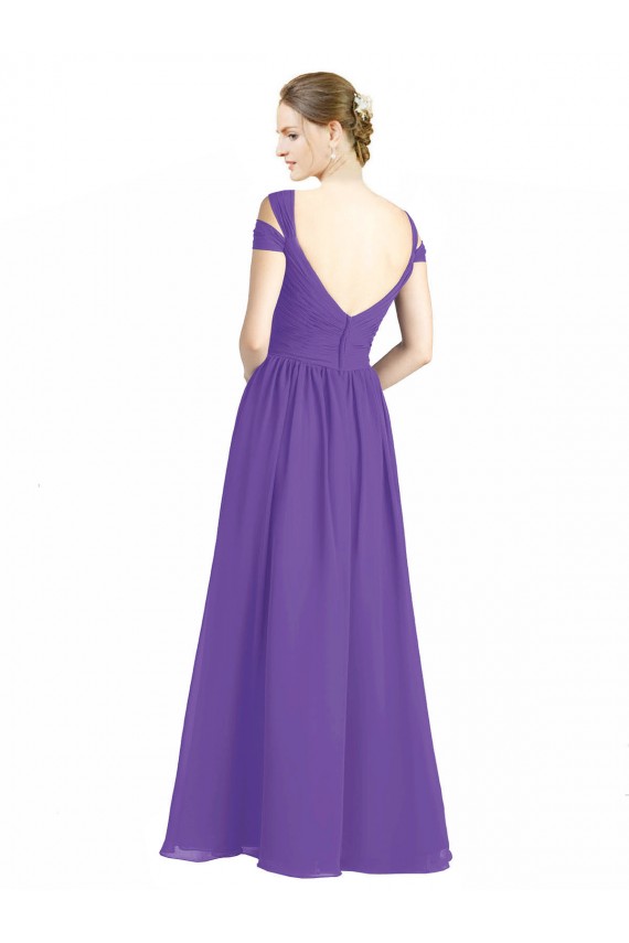 Großhandel A-Linien Off-Schulter Chiffon Lange Brautjungfernkleider