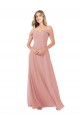 Großhandel A-Linien Off-Schulter Chiffon Lange Brautjungfernkleider