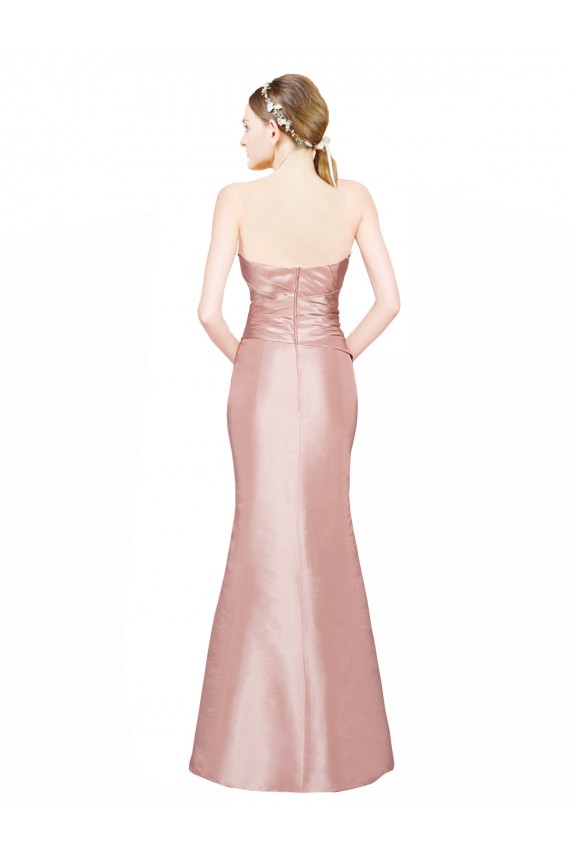 Großhandel A-Linien Trägerlos Stretch-Satin Lange Formale Brautjungfernkleider / Abendkleider / Abiballkleider