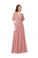 Großhandel A-Linien V-Ausschnitt Chiffon Lange Brautjungfernkleider