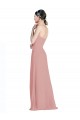 Großhandel Altrosa A-Linien Chiffon Lange Brautjungfernkleider