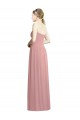 Großhandel Altrosa A-Linien Trägerlos Chiffon Lange Formale Brautjungfernkleider / Abendkleider