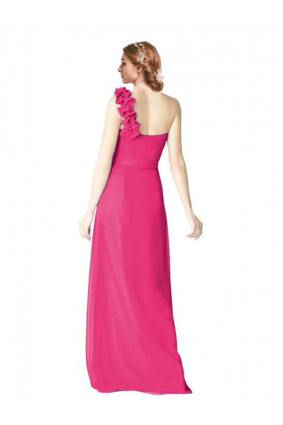 Großhandel Azalee A-Linien Eine-Schulter Chiffon Lange Brautjungfernkleider