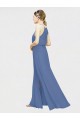 Großhandel Dunkelmarine A-Linien Neckholder Chiffon Lange Brautjungfernkleider
