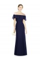 Großhandel Dunkelmarine Trompete Off-Schulter Chiffon Lange Brautjungfernkleider