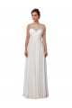Großhandel Elfenbein A-Linien Illusion Ausschnitt Sweep Zug Chiffon Boho Brautkleider