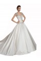 Großhandel Elfenbein A-Linien Kapelle-schleppe Satin Brautkleider