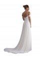 Großhandel Elfenbein A-Linien Off-Schulter Sweep Zug Chiffon Strand Brautkleider