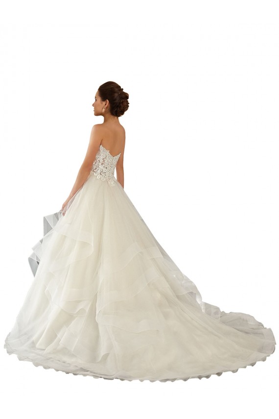 Großhandel Elfenbein Prinzessin Kapelle-schleppe Satin Tüll Spitze Brautkleider