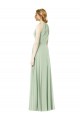 Großhandel Emerald A-Linien Neckholder Chiffon Lange Brautjungfernkleider