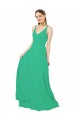 Großhandel Emerald Etui V-Ausschnitt Chiffon Lange Brautjungfernkleider