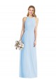 Großhandel Helles Himmelblau Trompete Neckholder Chiffon Lange Brautjungfernkleider
