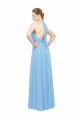 Großhandel Immergrün A-Linien Neckholder Chiffon Lange Brautjungfernkleider