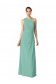 Großhandel Jade A-Linien Eine-Schulter Chiffon Lange Brautjungfernkleider
