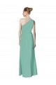 Großhandel Jade A-Linien Eine-Schulter Chiffon Lange Brautjungfernkleider