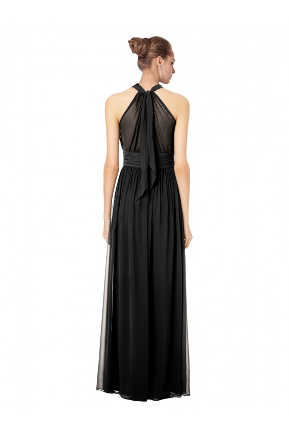 Großhandel Jagdgrün A-Linien Neckholder Chiffon Lange Brautjungfernkleider