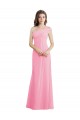 Großhandel Kaum Rosa A-Linien Eine-Schulter Chiffon Lange Brautjungfernkleider