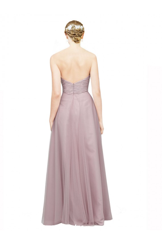 Großhandel Light Lilac A-Linien Tüll Spitze Lange Brautjungfernkleider