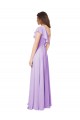 Großhandel Lila A-Linien Eine-Schulter Chiffon Lange Brautjungfernkleider