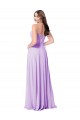 Großhandel Lila A-Linien Scoop Chiffon Lange Brautjungfernkleider