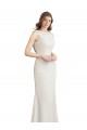 Großhandel Meerjungfrau Bootshals Stehkragen Ausschnitt Chiffon Satin Lange Brautjungfernkleider