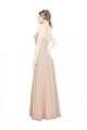 Großhandel Rosa 114 A-Linien V-Ausschnitt Chiffon Lange Brautjungfernkleider
