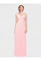 Großhandel Rosa A-Linien Eine-Schulter Chiffon Lange Brautjungfernkleider