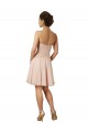 Großhandel Rosa A-Linien Knielang Chiffon Spitze Kurze Brautjungfernkleider / Cocktailkleider