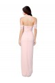 Großhandel Rosa A-Linien Off-Schulter Trägerlos Chiffon Lange Brautjungfernkleider