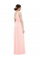 Großhandel Rosa A-Linien V-Ausschnitt Chiffon Lange Brautjungfernkleider