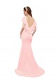 Großhandel Rosa Meerjungfrau V-Ausschnitt Chiffon Lange Brautjungfernkleider