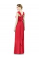 Großhandel Rot A-Linien Chiffon Lange Brautjungfernkleider