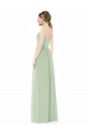Großhandel Salbeigrün A-Linien Trägerlos Chiffon Lange Brautjungfernkleider