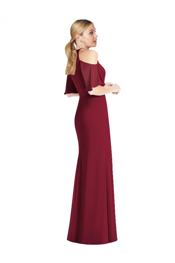 Großhandel Salbeigrün Meerjungfrau Neckholder Chiffon Lange Brautjungfernkleider