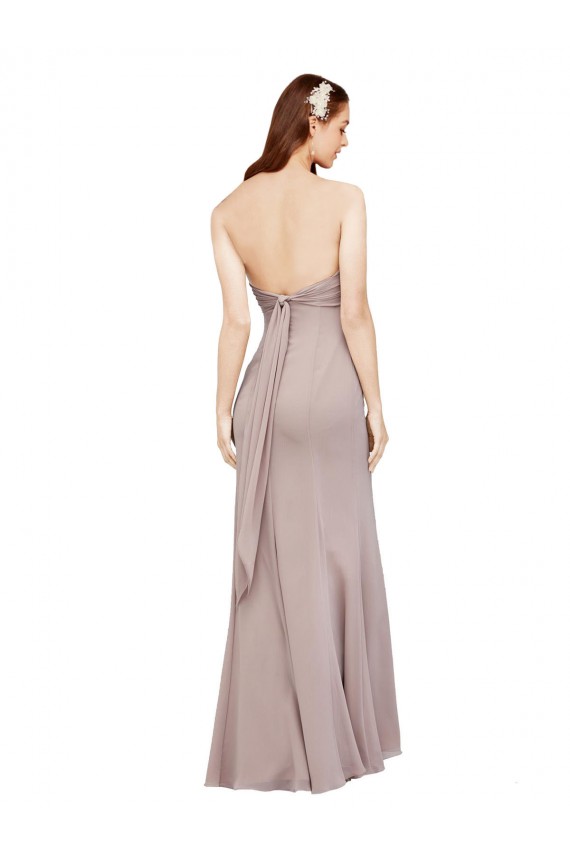 Großhandel Schwarz Meerjungfrau Off-Schulter Chiffon Lange Brautjungfernkleider / Abiballkleider