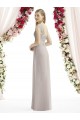 Großhandel Silber A-Linien Chiffon Lange Brautjungfernkleider