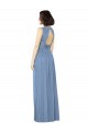 Großhandel Staubiges Blau A-Linien Chiffon Lange Brautjungfernkleider