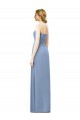 Großhandel Staubiges Blau A-Linien Trägerlos Chiffon Lange Brautjungfernkleider