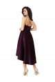 Großhandel Traube A-Linien Scoop Neck Satin Kurze Brautjungfernkleider / Abiballkleider