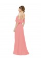 Großhandel Wassermelone A-Linien Off-Schulter Chiffon Lange Brautjungfernkleider