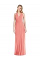 Großhandel Wüstenrose Trompete Neckholder V-Ausschnitt Chiffon Lange Formale Brautjungfernkleider / Abendkleider