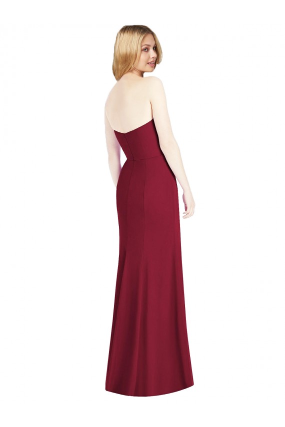 Großhandel Wüstenrose Trompete Trägerlos Chiffon Lange Brautjungfernkleider