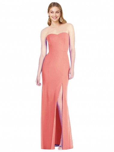 Großhandel Wüstenrose Trompete Trägerlos Chiffon Lange Brautjungfernkleider
